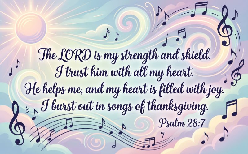Psalm 28:7 Songs of Thanksgiving