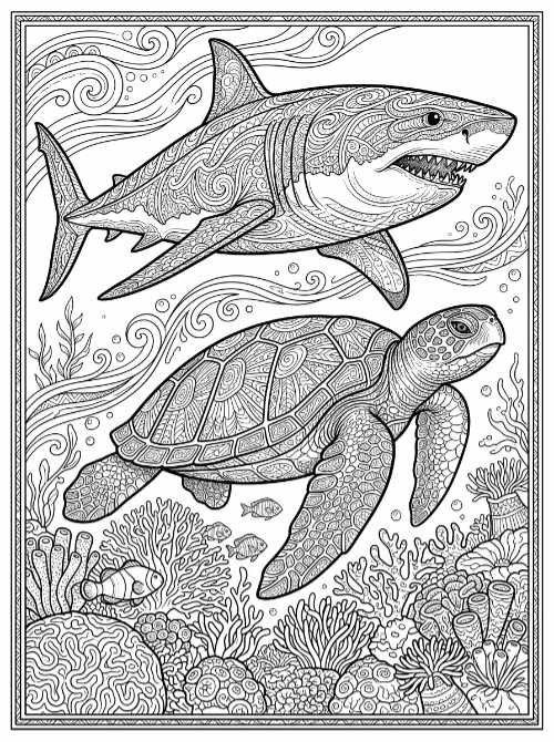 Page 33 Great white Sea turtle BW